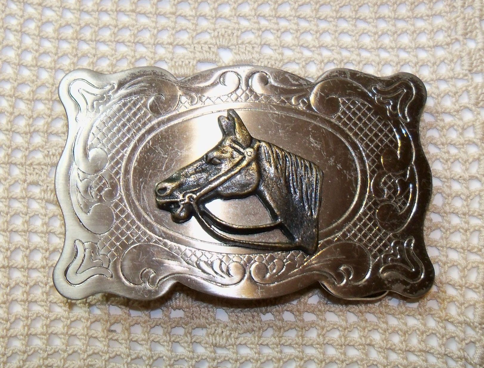 Accessories Belts & Braces Belt Buckles Antique French Art Deco Silver Gold Buckle 