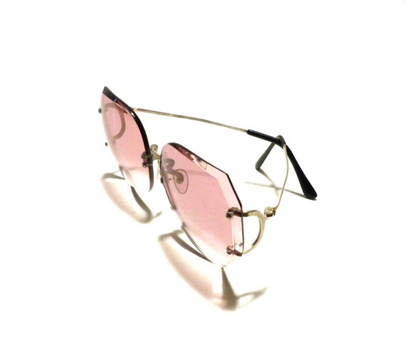 Authentic Vintage 80s pink Sunglasses 1980s Sun G… - image 2