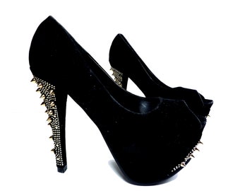 black spiked heels