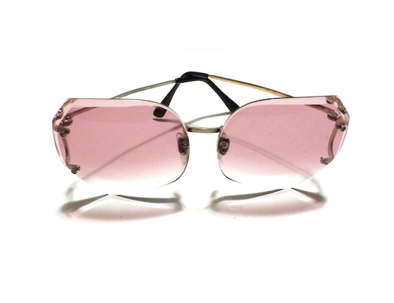 Authentic Vintage 80s pink Sunglasses 1980s Sun G… - image 1