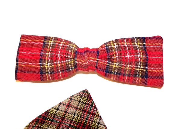 2 Vintage Dapper 1950s  50s Plaid Clip On Bow Tie… - image 3