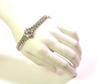 Vintage 1950s Sparkly Crystal RHINESTONE Party Bracelet