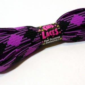 Vintage 80s Deadstock Cool Laces Fat Shoe Laces Purple & Black
