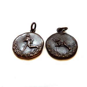 2 vintage 1920s Copper Sports  Medal Medallion