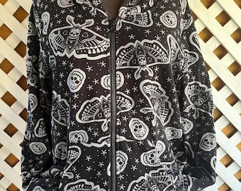 Sourpuss Hoodie Sweatshirt Butterfly Death Skull XXL Plus Size