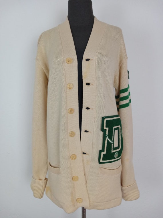 1940's Mens Letterman Sweater/collegiate Cardigan Etsy