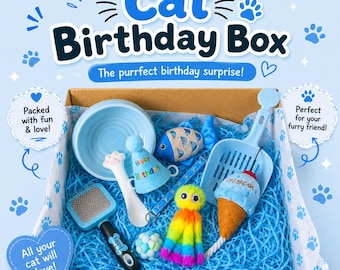 Personalised Cat Birthday Hamper | Cat Gift Box | Birthday Gift for Cats | Cat Lover Gift | Custom Cat Hamper | Cat Birthday Present
