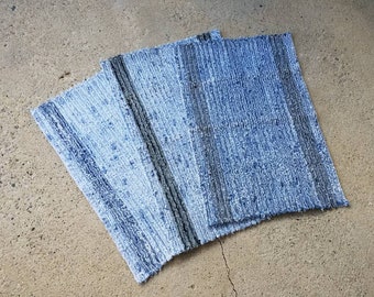 SUPER SOFT Denim Chenille throw rug / 20 x 30 / blue jean rug / recycled blue jeans / home decor