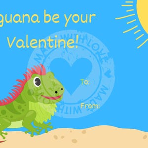 Iguana seja seu namorado! Cartão digital/para impressão do Dia dos Namorados