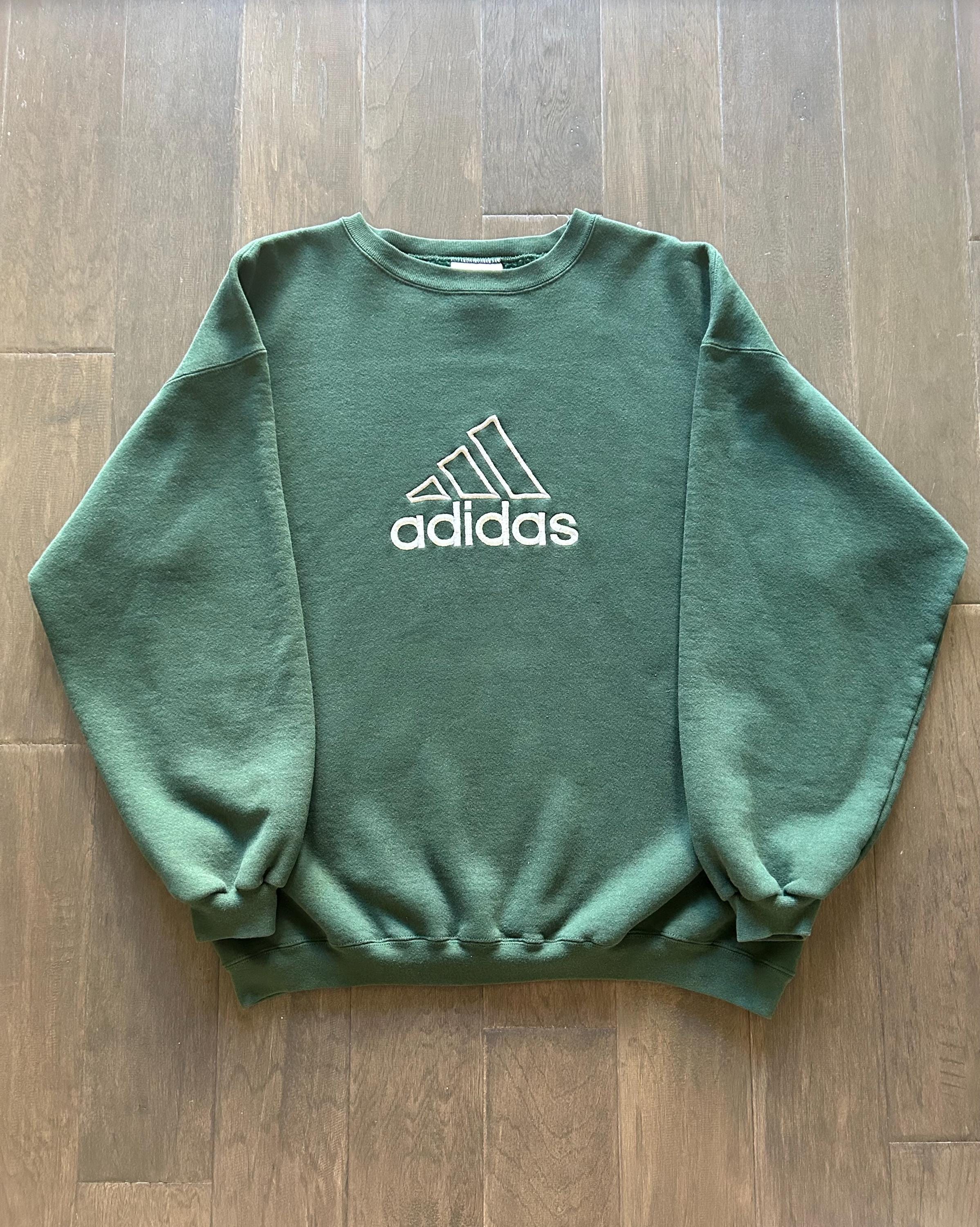 Vintage 1990s Adidas Made in USA Embroidered Crewneck Sweatshirt 