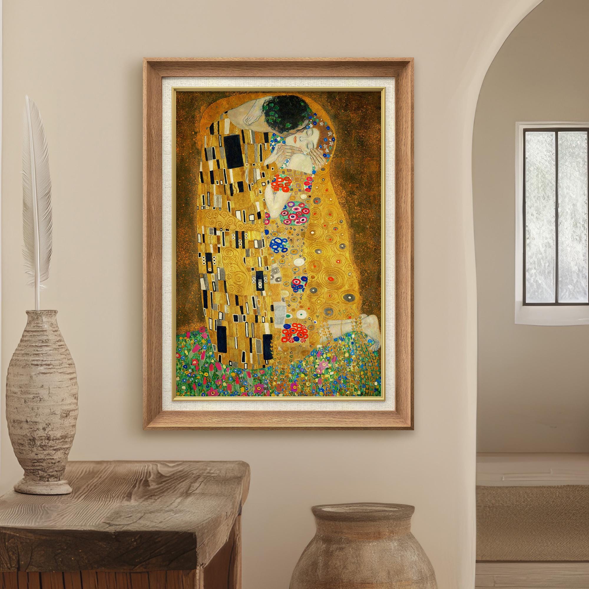 Premium Framed Art: the Kiss by Gustav Klimt Wall Art, Lover Art ...