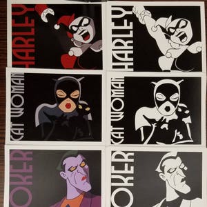 Harley Joker Catwoman Batgirl Postcard Prints