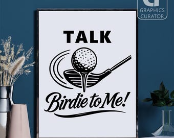 Habla conmigo Birdie Golf SVG, corte digital para amantes del golf, cita divertida sobre golf PNG, diseño de sublimación de Cricut, imágenes prediseñadas vectoriales de golf, DXF, PDF
