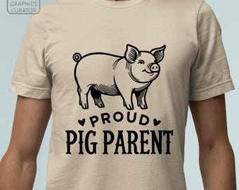 Proud Pig Parent SVG, Show Pig Lover PNG, Funny Livestock Digital Cut File Hog Cricut Sublimation Design Farm Animal Vector Clipart DXF Pdf