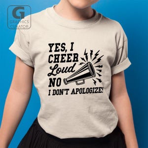 J'acclame haut et fort SVG, cheer maman papa PNG en téléchargement numérique Cricut pom-pom girl drôle fille papa amusant sublimation esprit d'équipe vecteur DXF Pdf