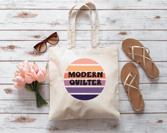 Quilt Tote Quilter Tote Quilting Tote Gift for Quilters Quilt Block Quilting Gift Modern Quilter Quilter Canvas Tote