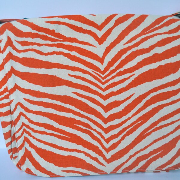 Messenger Bag Orange Animal Print Tiger Stripe Crossbody Clemson Auburn Monogrammable