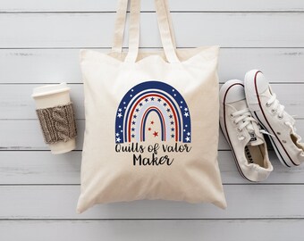 Quilt Tote Quilts of Valor Quilter Tote Quilting Tote Gift for Quilters Quilt Block Quilting Gift Modern Quilter Quilter Canvas Tote