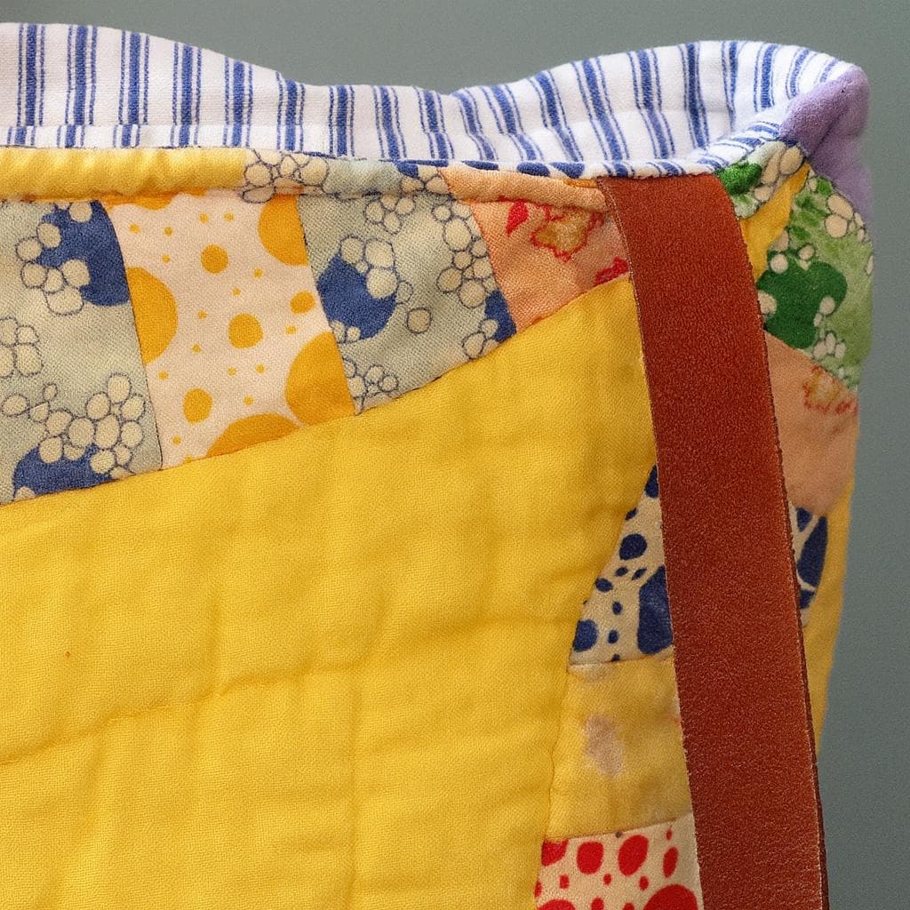 Vintage Quilt Tote Bag – Double Wedding Ring Purse • 1940s