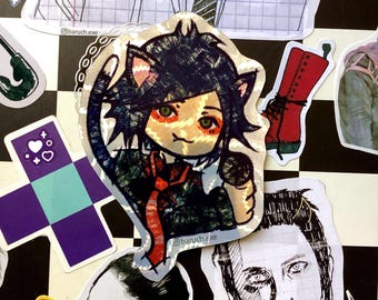 Autocollant holographique chat Gerard Way
