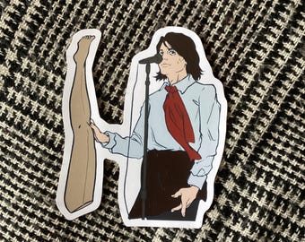 Autocollant brillant représentant une jambe de mannequin amusante de Gerard Way