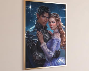 ACOTAR Feyre and Rhysand Art Print, Sarah J Maas Fan Art (Digital Download)