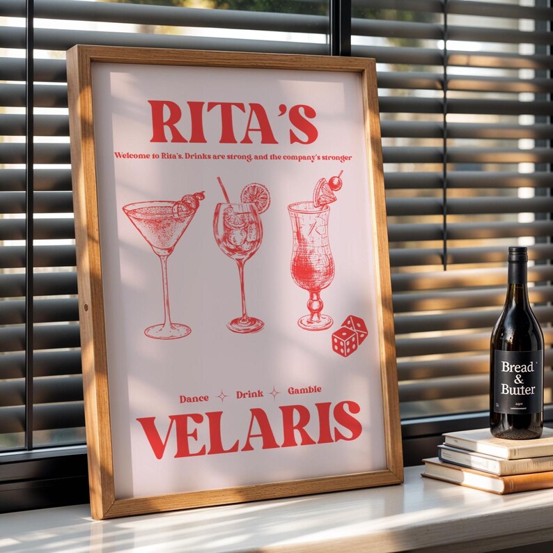 Rita's Bar Velaris Print, ACOTAR Fan Art (Digital Download) image 4