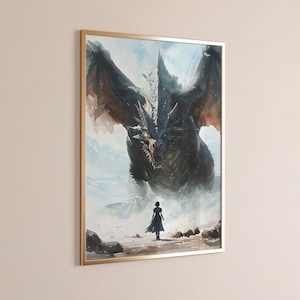 Fourth Wing Tairn and Violet Sorrengail Poster, Fourth Wing Fan Art, Rebecca Yarros Iron Flame, Dragon Rider, Bookish Poster, BookNook Decor