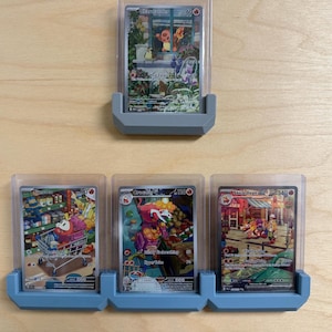 Expositor de cartas PSA de carga superior, montaje empotrado impreso en 3D, incluye juego de 3 tiras de comando M, Pokémon, MTG, Topps, Panini
