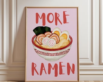 Ramen Wall Art Print: Funny Minimalist Kitchen Decor (Digital Download)