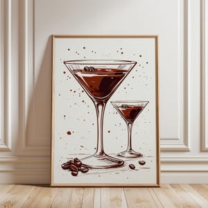 Espresso Martini Print: Coffee & Cocktails Illustration, Modern Bar Art (Digital Download)