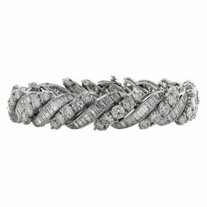 Unique Round & Baguette Cut CZ Stone Engagement Bracelet, Wedding Bracelet For Bride, 925 Silver Tennis Bracelet For Women, Anniversary Gift