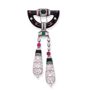 Circa 1930&#39;s Art Deco Multi Gem Brooch, Antique Onyx Brooch, Victorian 925 Silver Brooch, Women&#39;s Drop Brooch Pin, Vintage Inspired Brooch