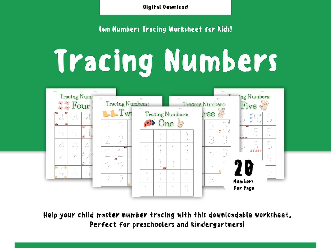 Number Tracing Worksheets Fun Fine Motor Skills Practice for Kids