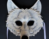 Items similar to White Wolf Mask - MADE TO ORDER Leather Mask on Etsy