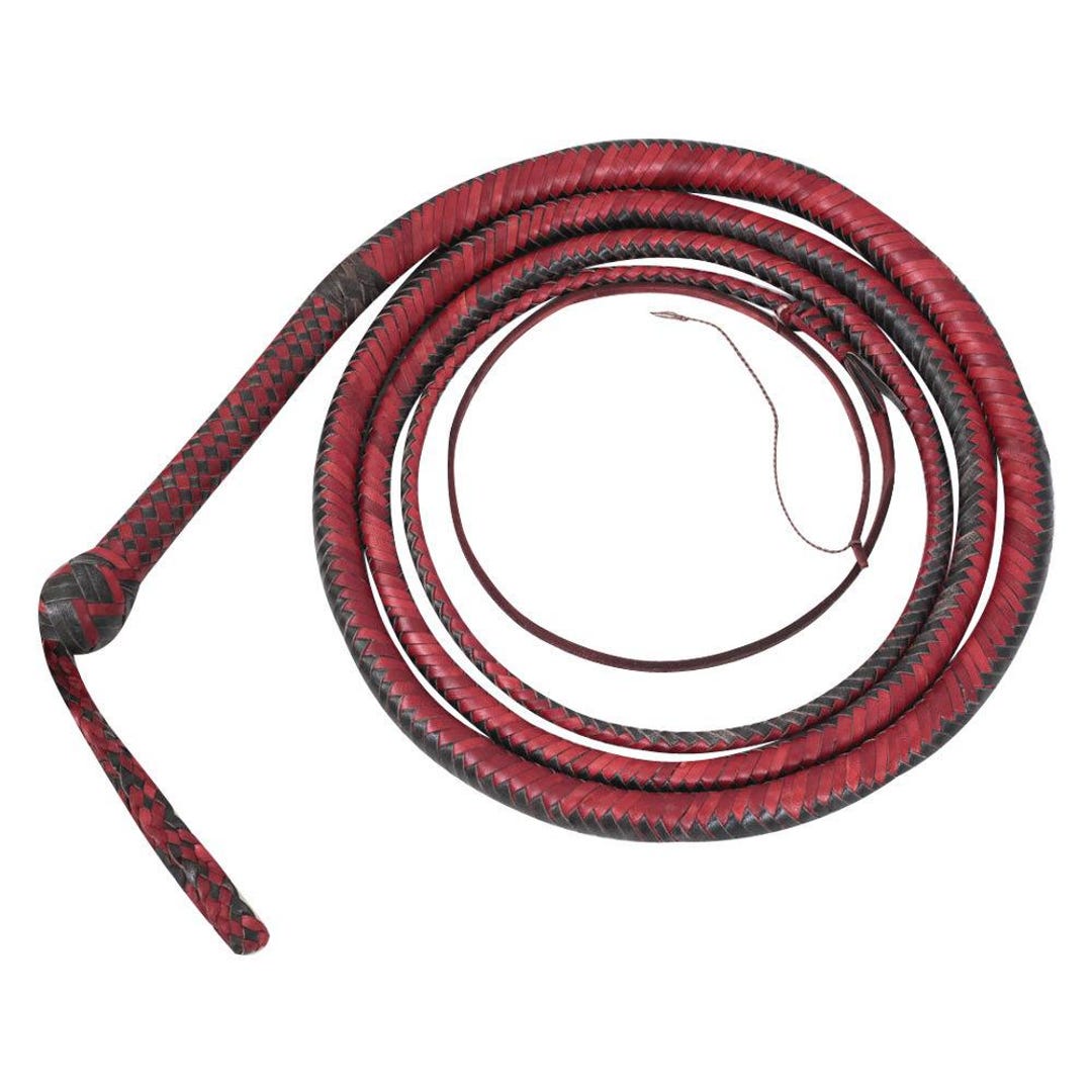 Fouet Serpent 4 Feet En Cuir De Kangourou Tressé Main - Leather Phobia (WP-9062-A)
