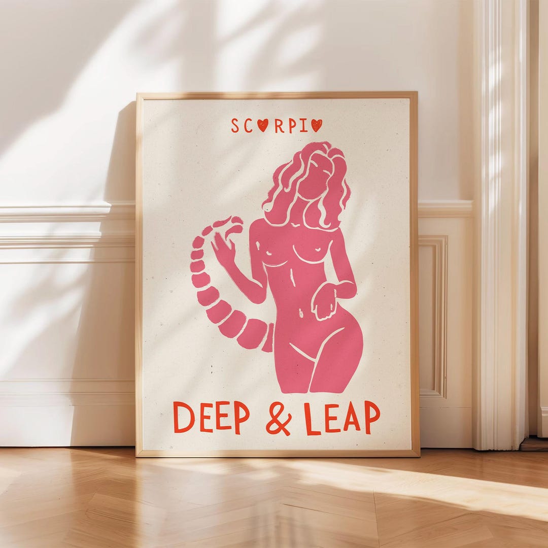 Scorpio Nude Woman Horoscope Wall Decor | Sexy Astro Print | Erotic Zodiac Art | Chic Astrology