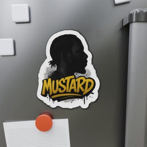 Music-inspired Die-Cut Magnets, Kedrick Lamar and Mustard Design, Fridge Decor, Hip Hop Magnet, Unique Gift, Music Lover Decor,