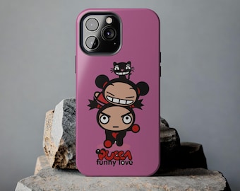 Pucca Cartoon Anime Phone Case - Kawaii Durable Shockproof Cover for iPhone 16/15/14, Samsung S24/25| Back to School Gift, Anime Lover Gift