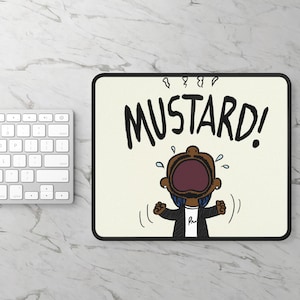 Tappetino per mouse da gioco color senape, tappetino da scrivania ispirato a Kendrick Lamar, divertente accessorio per l&#39;area di lavoro, tappetino da gioco audace, fantastico tappetino per mouse, regalo per giocatori
