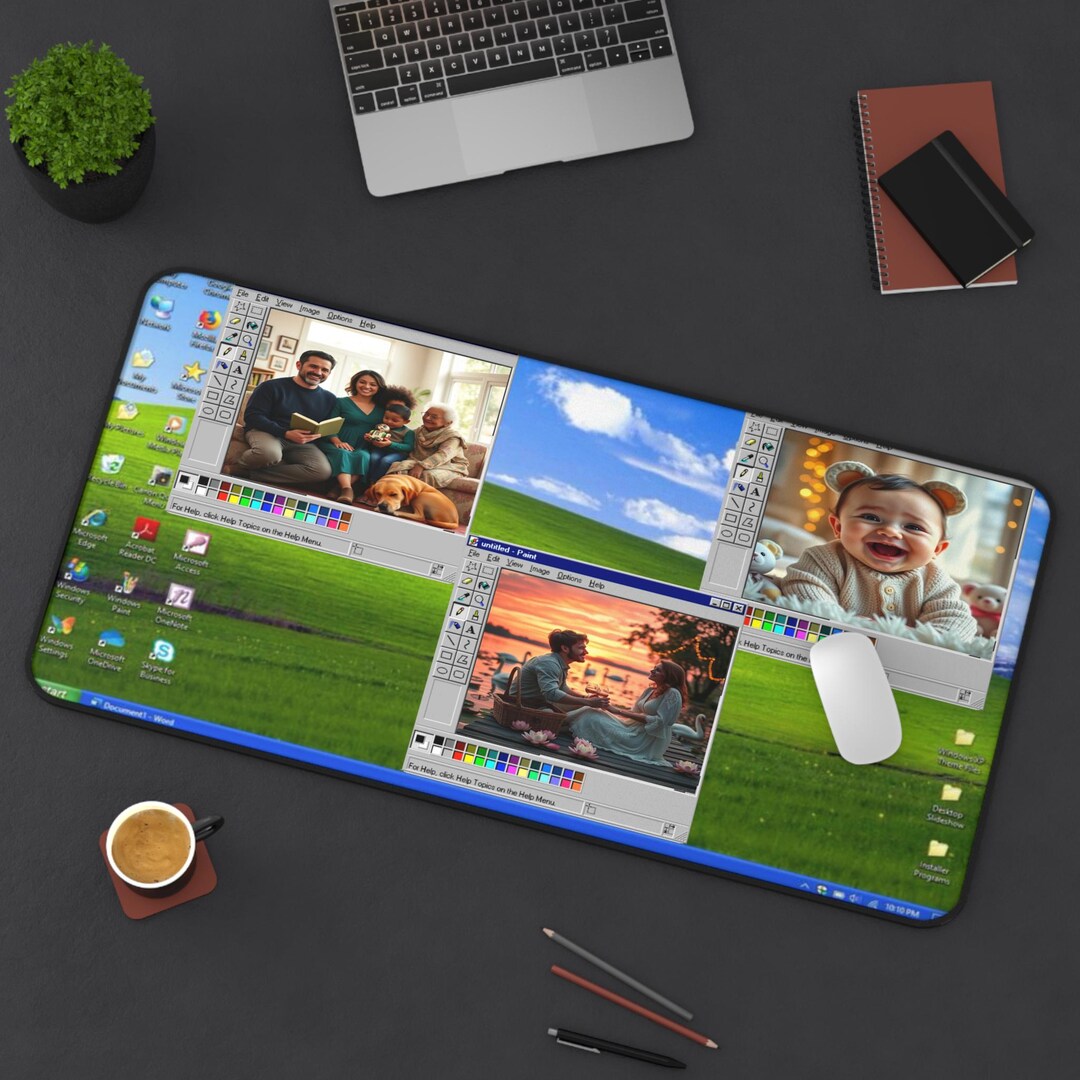 Retro Windows XP Paint Collage Desk Mat | Personalized Computer ...