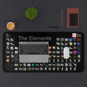 Periodic Table Desk Mat – Science Desk Pad for Students & Teachers, Personelized Qr Code
