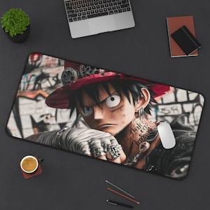 Ace Portrait Desk Mat Inspired by One Piece | Anime Luffy Pirate Team Mouse Pad