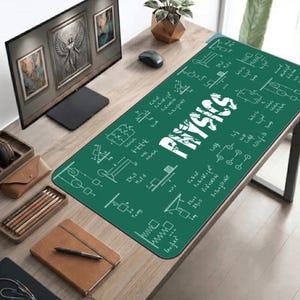 Skrivbordsmatta med fysikformel | Gamingmusmatta med matematiska ekvationer, halkfri, förlängd