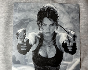 Lara Croft, Tomb Raider, Art, Hueforge