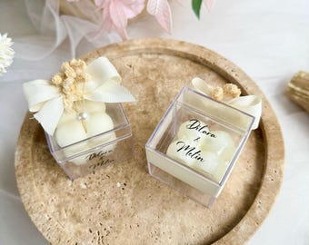 Personalized Bubble Candle Wedding Favors For Guests in Bulk, Special Wedding Candle, Engagement and Henna Gift, Unique Favors