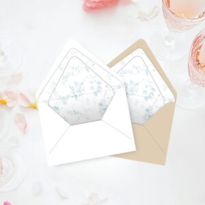 Modern Toile Envelope Liner Template, Elegant Wedding Stationery Insert, Printable Download, No Edit Floral Illustrated Design, Invite Liner