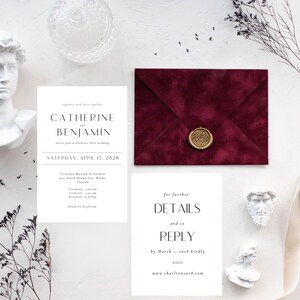 Modern Wedding Suite Wedding Invitation and RSVP Card Template, Editable Canva Stationery Design, Printable Wedding Invite & RSVP Cards Set