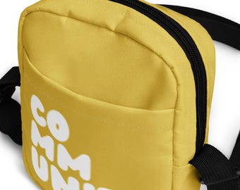 Crossbody Bag - A Community in Yellow Small Crossbody Bag - Lightweight Bags, Summer Bags, Yellow Bags, Small Travel Bags
