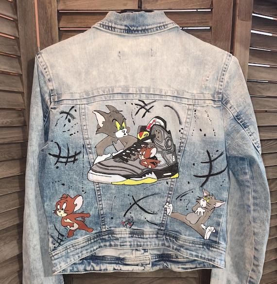 Painted Jeans Jeans Tommy E Jerry Upcycled And Customized Women's